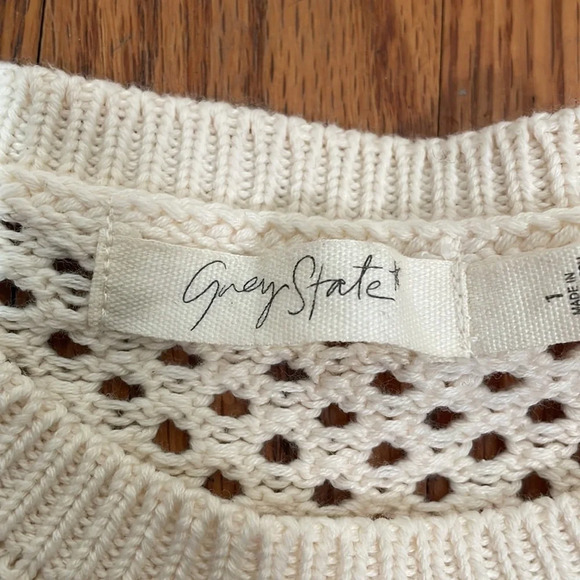Grey State Merida Knit‎ Sweater Cream size 1 Small Balloon Sleeves - Picture 4 of 11